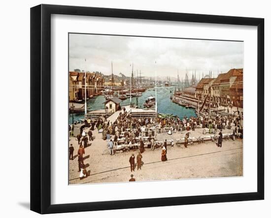 Fisketorget, Bergen, Pub. C.1900-null-Framed Giclee Print