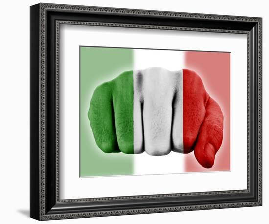 Fist With Italian Flag-macky_ch-Framed Art Print