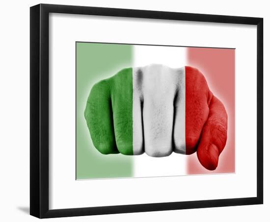 Fist With Italian Flag-macky_ch-Framed Art Print