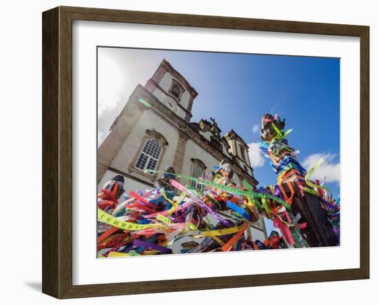 Fitas in front of the Nosso Senhor do Bonfim Church, Salvador, State of Bahia, Brazil, South Americ-Karol Kozlowski-Framed Photographic Print