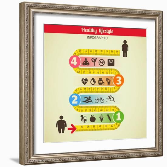 Fitness and Diet Infographic-Marish-Framed Art Print