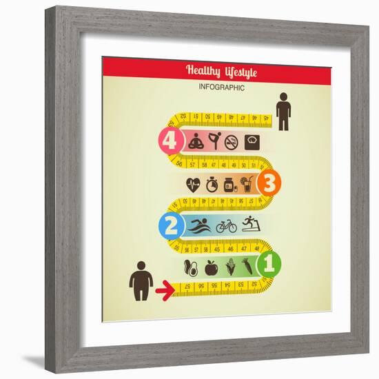 Fitness and Diet Infographic-Marish-Framed Art Print