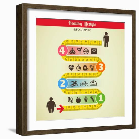 Fitness and Diet Infographic-Marish-Framed Art Print