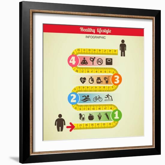 Fitness and Diet Infographic-Marish-Framed Art Print