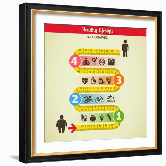 Fitness and Diet Infographic-Marish-Framed Art Print