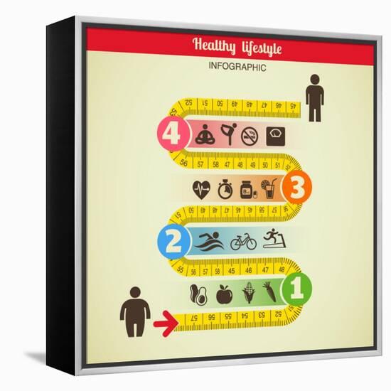 Fitness and Diet Infographic-Marish-Framed Stretched Canvas