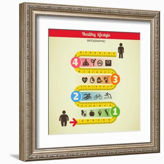 Fitness and Diet Infographic-Marish-Framed Art Print