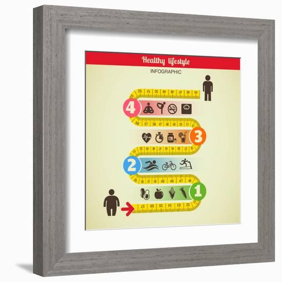 Fitness and Diet Infographic-Marish-Framed Art Print