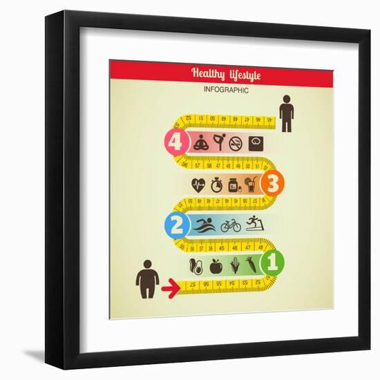 Fitness and Diet Infographic-Marish-Framed Art Print