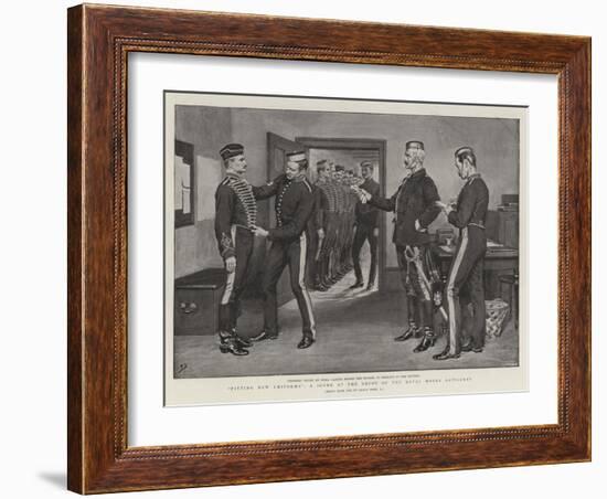 Fitting New Uniforms, a Scene at the Depot of the Royal Horse Artillery-Frank Dadd-Framed Giclee Print