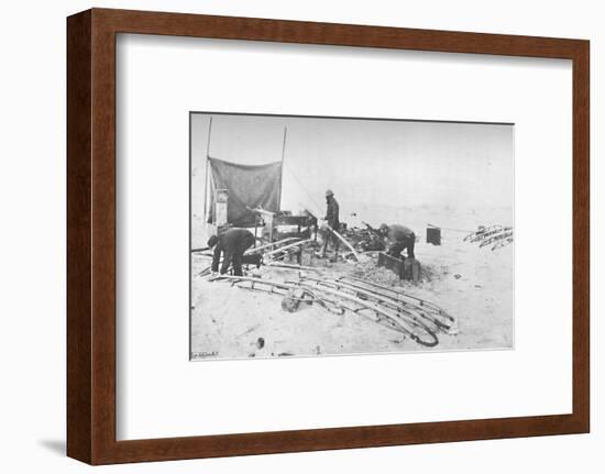 'Fitting the Hand-Sledges with Runners. July, 1895', (1897)-Unknown-Framed Photographic Print