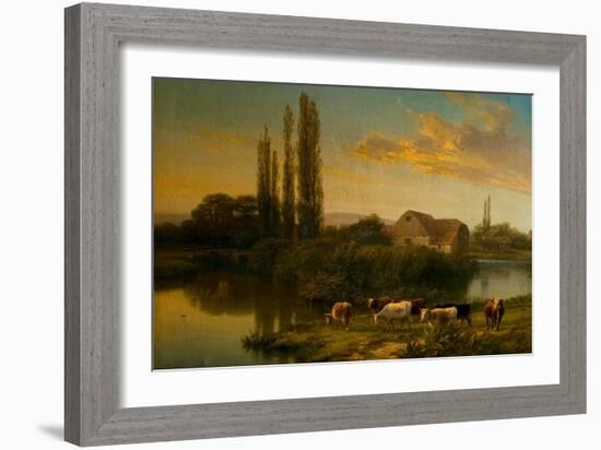 Fittleworth Old Mill, River Rother, Sussex, 1881 (Oil on Canvas)-George Cole-Framed Giclee Print