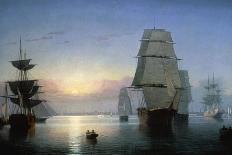 The Ships “Winged Arrow” and “Southern Cross” in Boston Harbor, 1853-Fitz Hugh Lane-Art Print