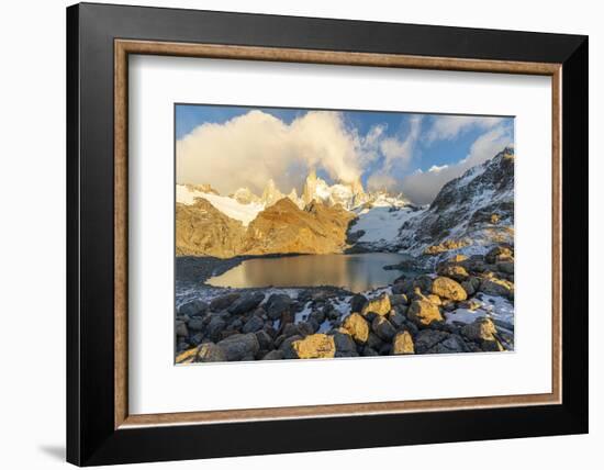 Fitz Roy range in the morning at Laguna Los Tres, Argentina-francesco vaninetti-Framed Photographic Print