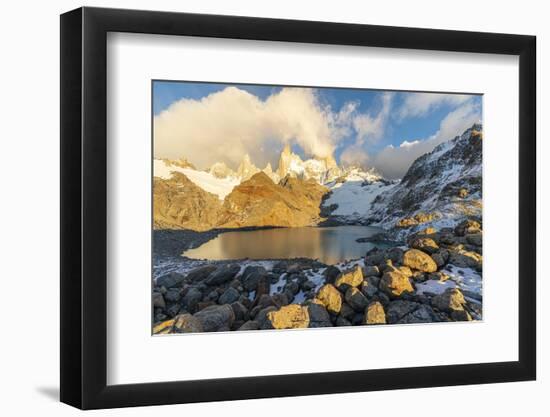 Fitz Roy range in the morning at Laguna Los Tres, Argentina-francesco vaninetti-Framed Photographic Print