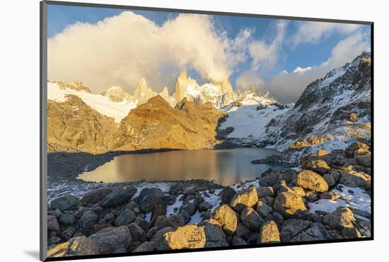 Fitz Roy range in the morning at Laguna Los Tres, Argentina-francesco vaninetti-Mounted Photographic Print