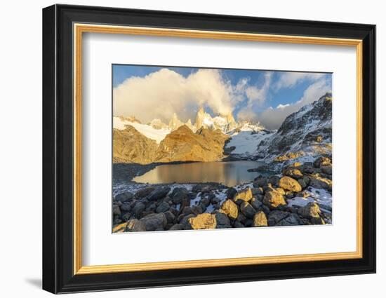 Fitz Roy range in the morning at Laguna Los Tres, Argentina-francesco vaninetti-Framed Photographic Print