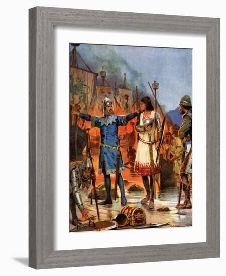 Fitz-Stephen Burns His Boats, 1169 Ad-Richard Caton Woodville II-Framed Giclee Print