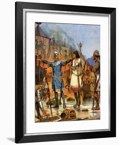 Fitzstephen Burns His Boats, 1169-Richard Caton Woodville II-Framed Giclee Print