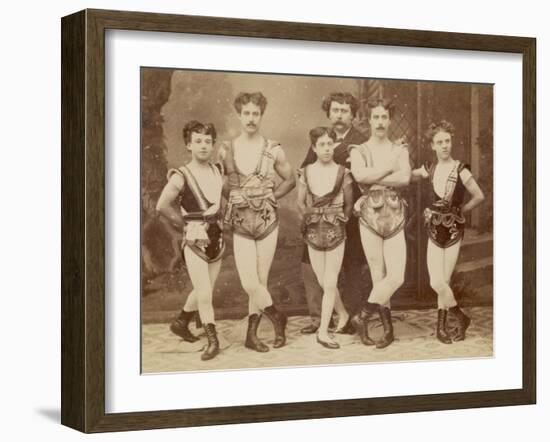 Five Acrobats Pose with Legs Crossed-null-Framed Photographic Print