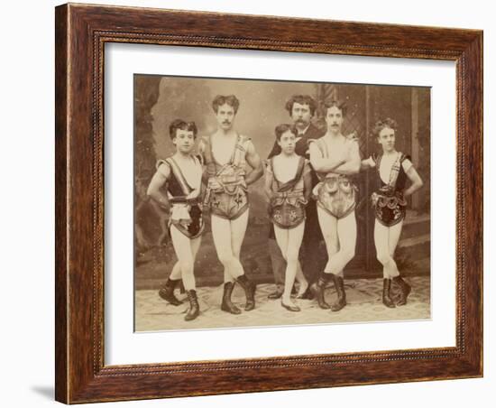 Five Acrobats Pose with Legs Crossed-null-Framed Photographic Print
