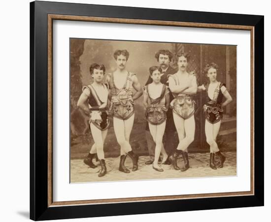 Five Acrobats Pose with Legs Crossed-null-Framed Photographic Print