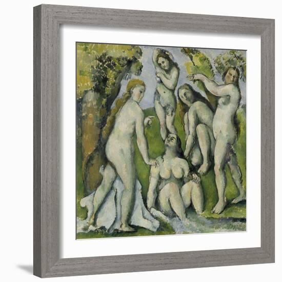 Five Bathers (Cinq Baigneuses), 1885-87-Paul Cézanne-Framed Giclee Print