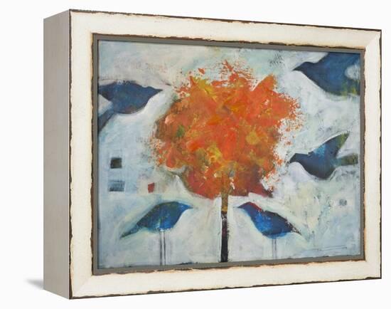 Five Birds and Maple-Tim Nyberg-Framed Premier Image Canvas