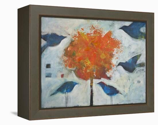 Five Birds and Maple-Tim Nyberg-Framed Premier Image Canvas