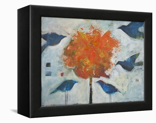 Five Birds and Maple-Tim Nyberg-Framed Premier Image Canvas