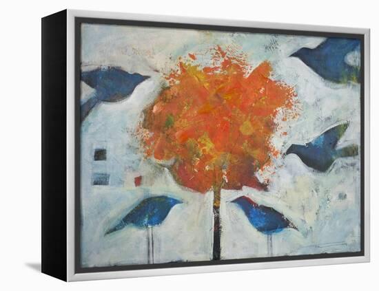 Five Birds and Maple-Tim Nyberg-Framed Premier Image Canvas