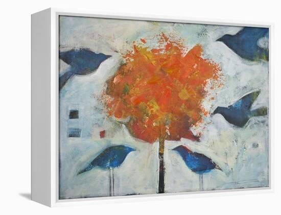 Five Birds and Maple-Tim Nyberg-Framed Premier Image Canvas