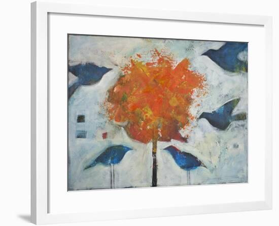 Five Birds and Maple-Tim Nyberg-Framed Giclee Print