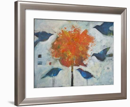 Five Birds and Maple-Tim Nyberg-Framed Giclee Print