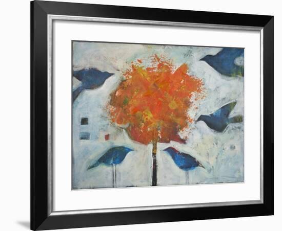 Five Birds and Maple-Tim Nyberg-Framed Giclee Print