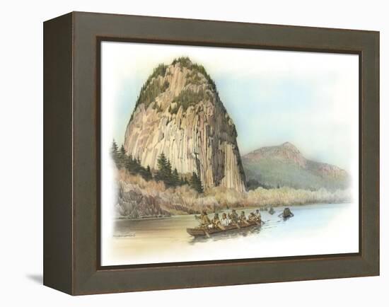 Five Canoes of Corpsmen on the Columbia River-Roger Cooke-Framed Premier Image Canvas