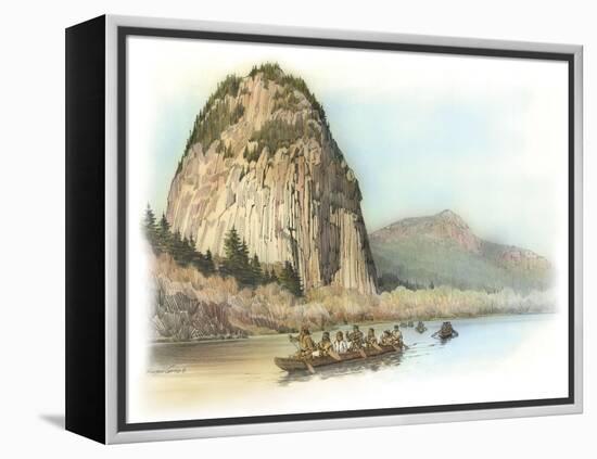 Five Canoes of Corpsmen on the Columbia River-Roger Cooke-Framed Premier Image Canvas