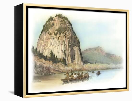 Five Canoes of Corpsmen on the Columbia River-Roger Cooke-Framed Premier Image Canvas