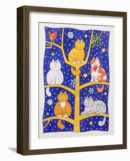 Five Christmas Cats-Cathy Baxter-Framed Giclee Print