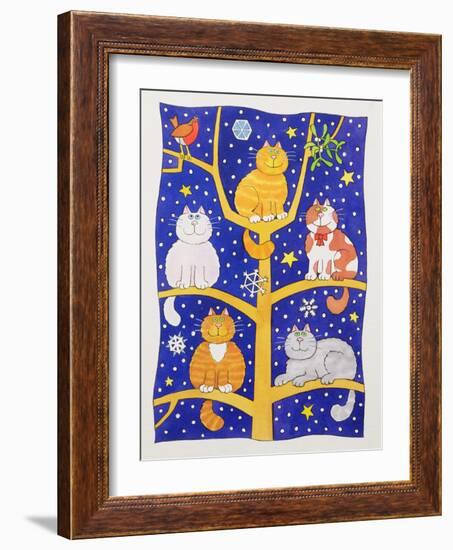 Five Christmas Cats-Cathy Baxter-Framed Giclee Print