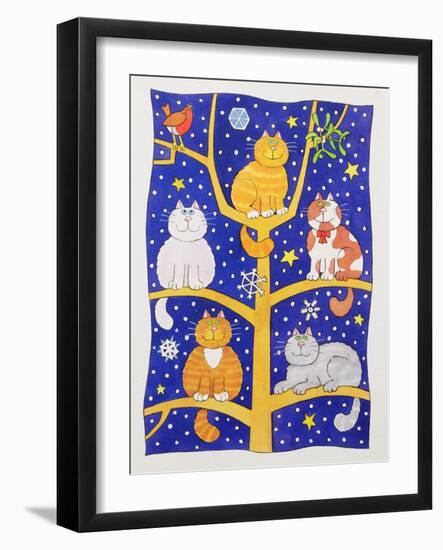 Five Christmas Cats-Cathy Baxter-Framed Giclee Print