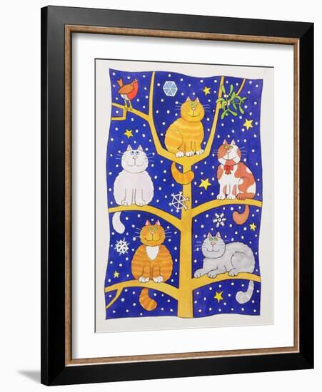 Five Christmas Cats-Cathy Baxter-Framed Giclee Print