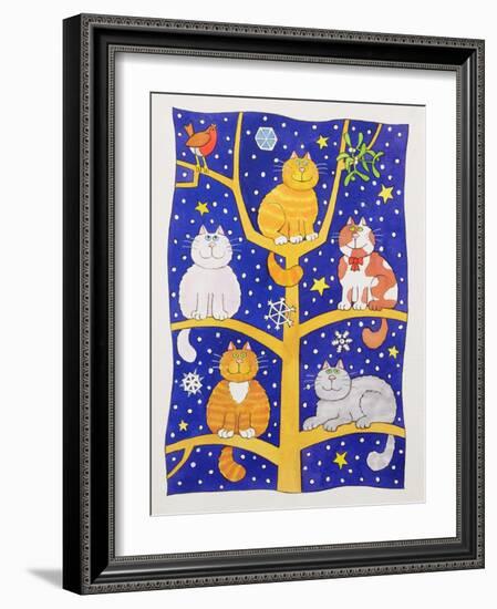 Five Christmas Cats-Cathy Baxter-Framed Giclee Print