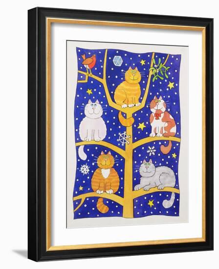 Five Christmas Cats-Cathy Baxter-Framed Giclee Print