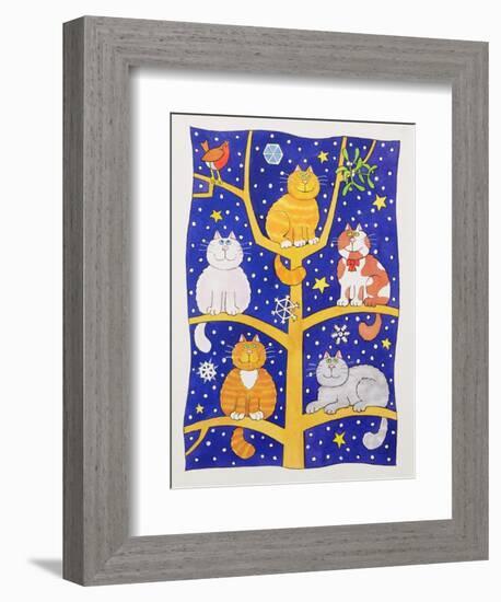 Five Christmas Cats-Cathy Baxter-Framed Giclee Print