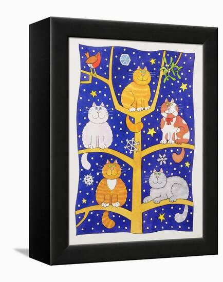 Five Christmas Cats-Cathy Baxter-Framed Premier Image Canvas