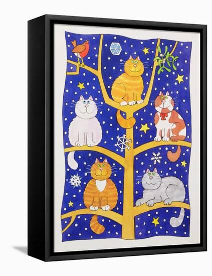 Five Christmas Cats-Cathy Baxter-Framed Premier Image Canvas