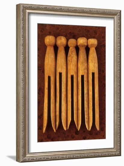 Five Clothes Pegs-Den Reader-Framed Photographic Print