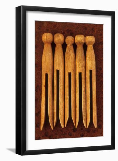 Five Clothes Pegs-Den Reader-Framed Photographic Print