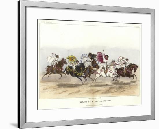 Five Costumed Monkeys on Horseback-null-Framed Giclee Print